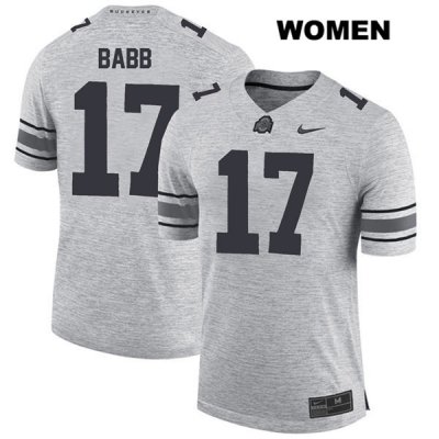 Women's NCAA Ohio State Buckeyes Kamryn Babb #17 College Stitched Authentic Nike Gray Football Jersey QI20J72DF